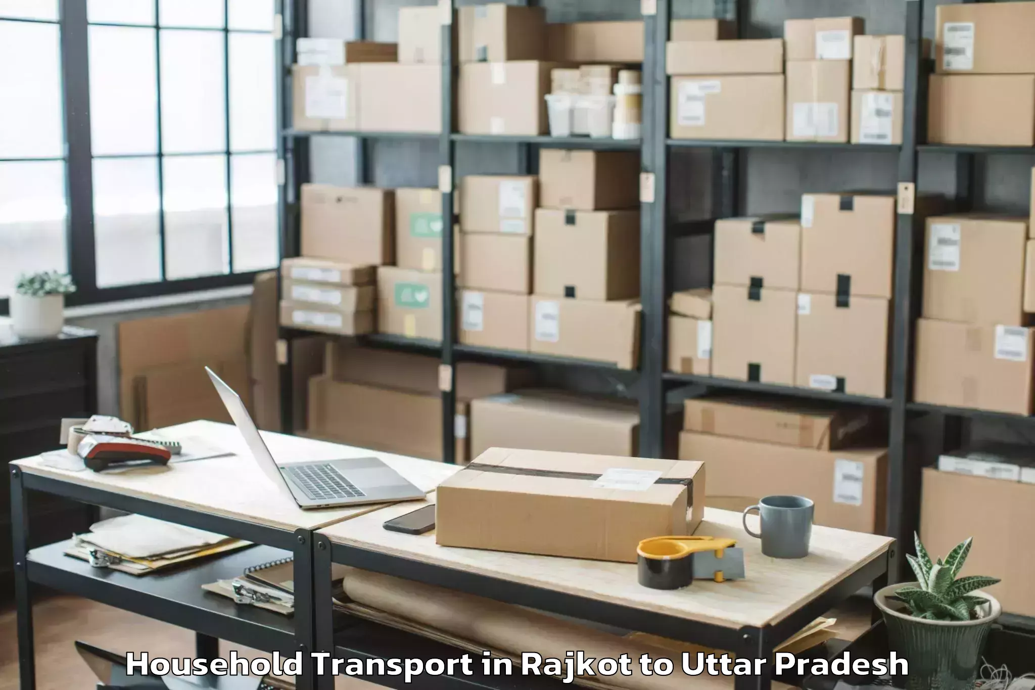 Book Rajkot to Unnao Household Transport Online